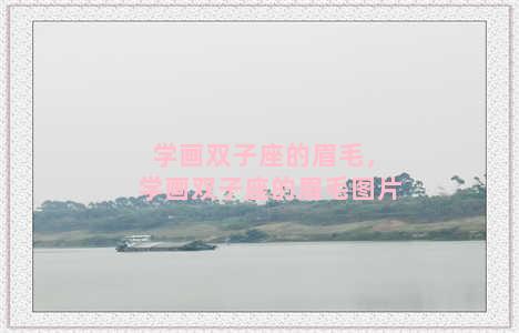 学画双子座的眉毛，学画双子座的眉毛图片