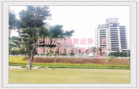 已婚双子座男运势，已婚双子座男运势怎么样